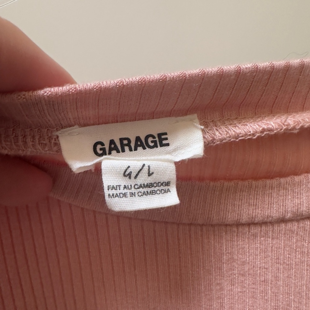 BUNDLE Zara and Garage Black, Beige, Beige pink Textured Long Sleeve crop Top L - Picture 7 of 7